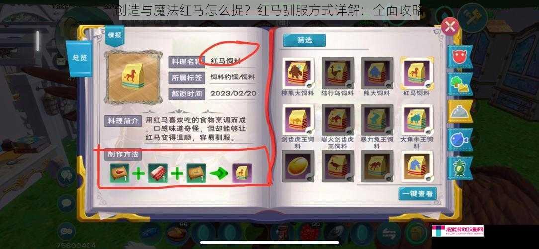 创造与魔法红马怎么捉？红马驯服方式详解：全面攻略