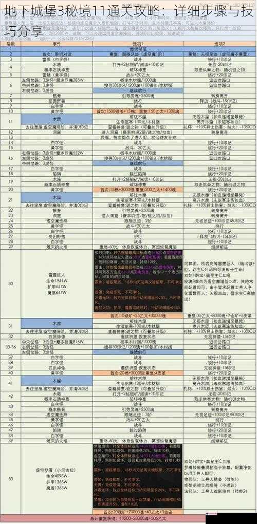 地下城堡3秘境11通关攻略：详细步骤与技巧分享