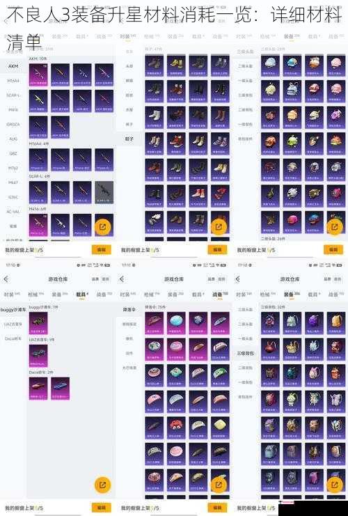 不良人3装备升星材料消耗一览：详细材料清单
