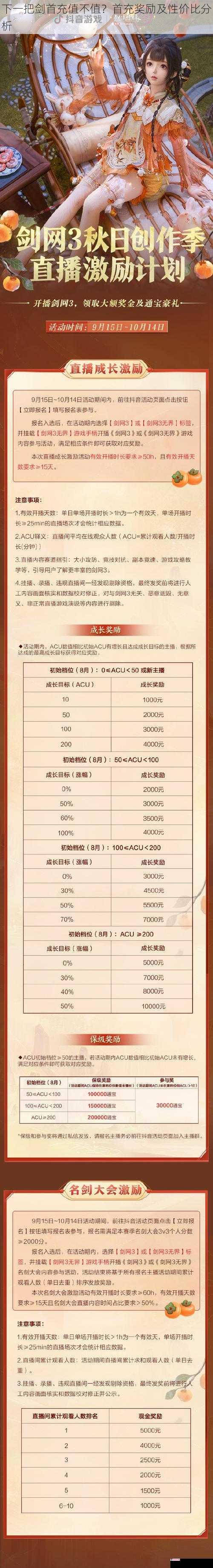 下一把剑首充值不值？首充奖励及性价比分析