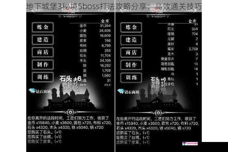 地下城堡3秘境5boss打法攻略分享：高效通关技巧