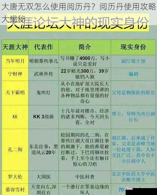 大唐无双怎么使用阅历丹？阅历丹使用攻略大揭秘