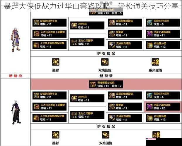 暴走大侠低战力过华山套路攻略：轻松通关技巧分享