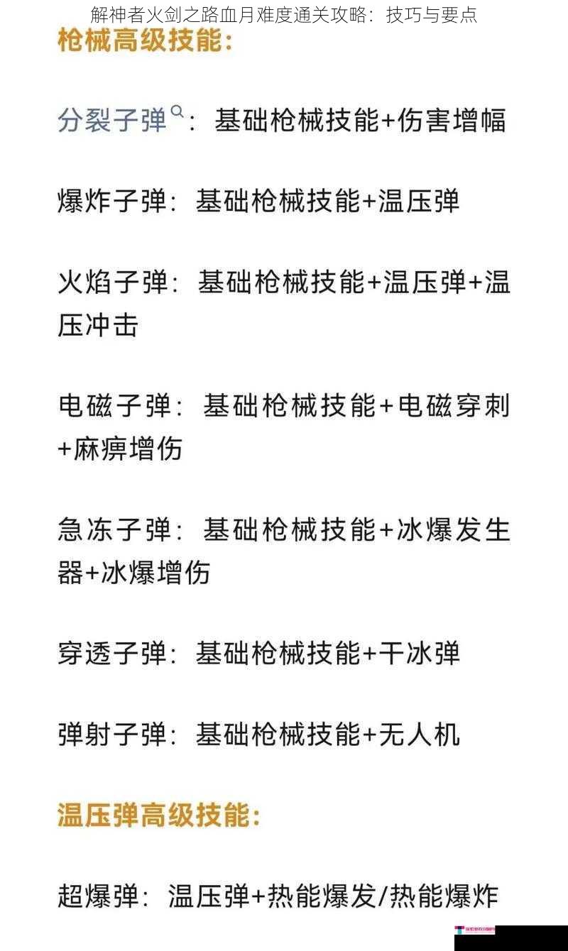 解神者火剑之路血月难度通关攻略：技巧与要点