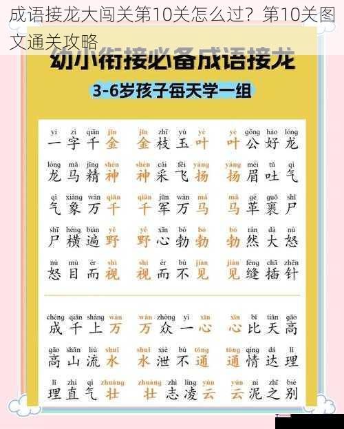 成语接龙大闯关第10关怎么过？第10关图文通关攻略