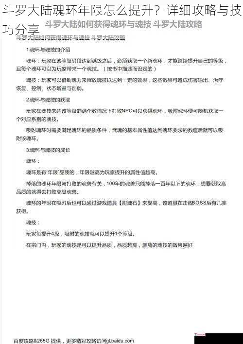 斗罗大陆魂环年限怎么提升？详细攻略与技巧分享