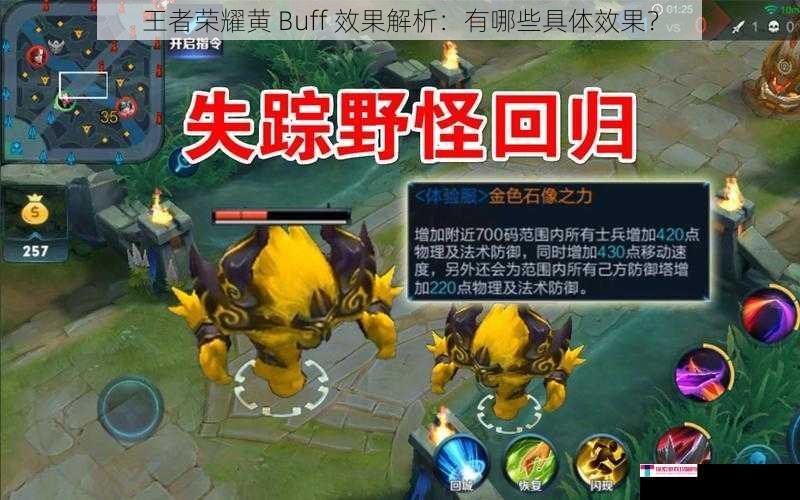 王者荣耀黄 Buff 效果解析：有哪些具体效果？