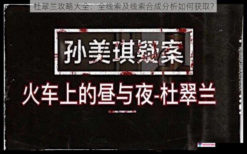 杜翠兰攻略大全：全线索及线索合成分析如何获取？