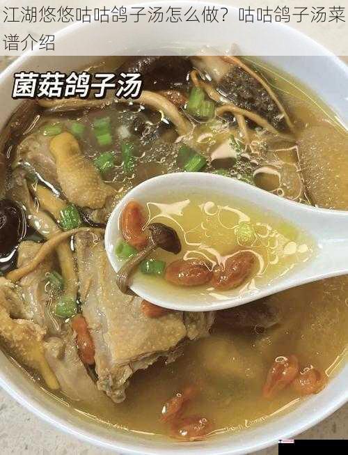 江湖悠悠咕咕鸽子汤怎么做？咕咕鸽子汤菜谱介绍