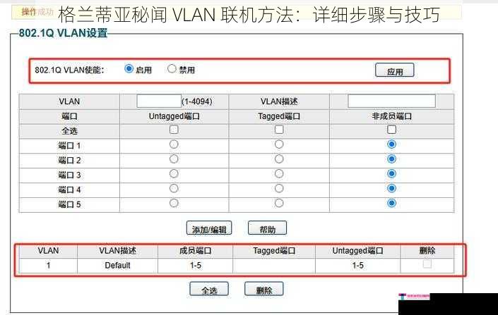 格兰蒂亚秘闻 VLAN 联机方法：详细步骤与技巧