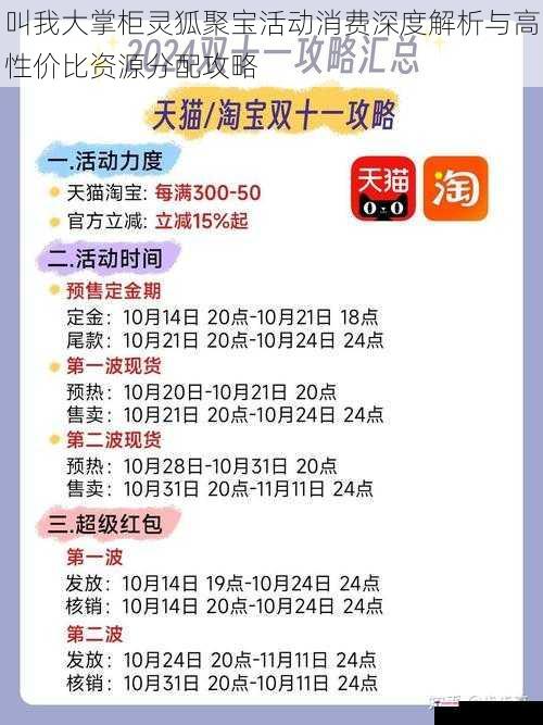 叫我大掌柜灵狐聚宝活动消费深度解析与高性价比资源分配攻略