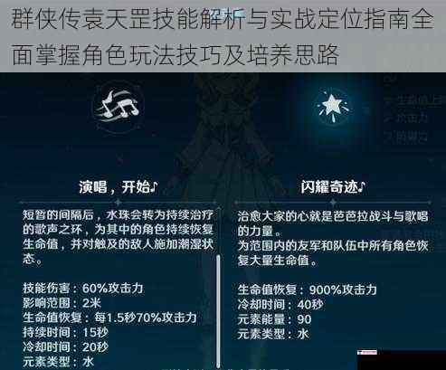 群侠传袁天罡技能解析与实战定位指南全面掌握角色玩法技巧及培养思路