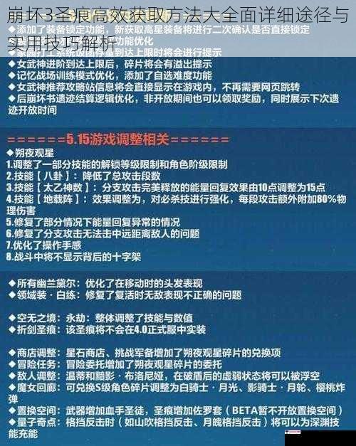 崩坏3圣痕高效获取方法大全面详细途径与实用技巧解析