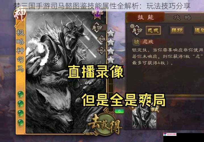 梦三国手游司马懿图鉴技能属性全解析：玩法技巧分享