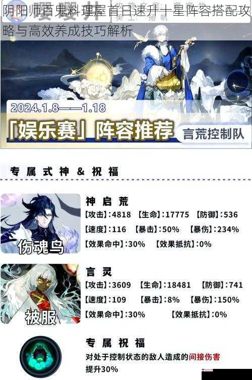 阴阳师百鬼料理屋首日速升十星阵容搭配攻略与高效养成技巧解析